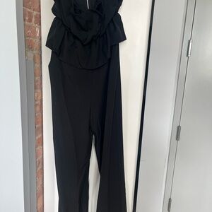Ruffled Black Jumpsuit